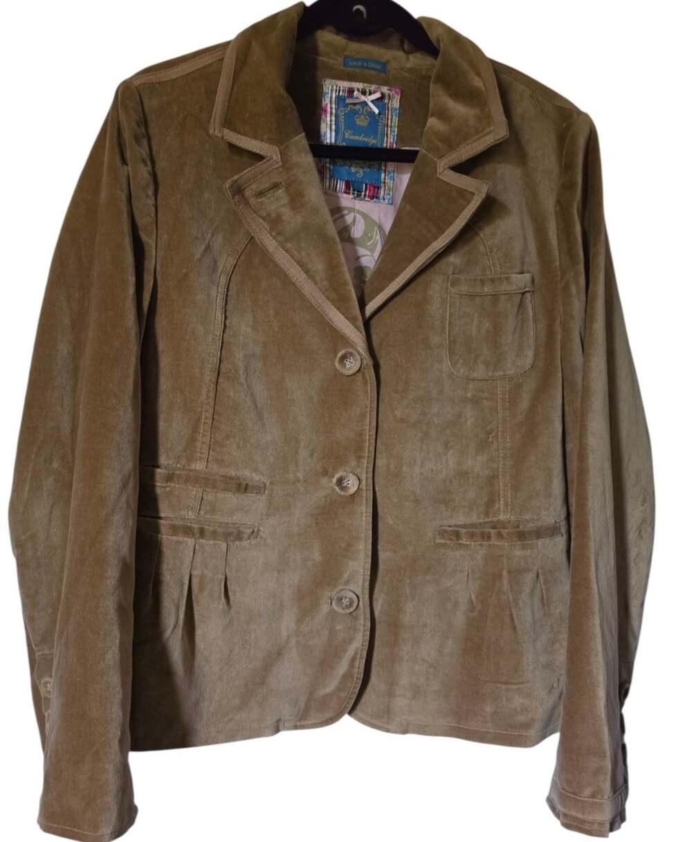 Vintage Y2K Cambridge Velvet Tan/Camel Velvet Sz L